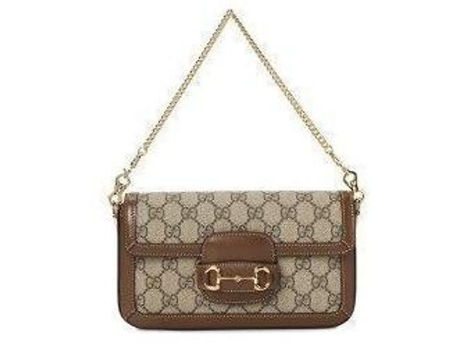Gucci Borsa a spalla con catena Horsebit per donne Marrone - vista 2