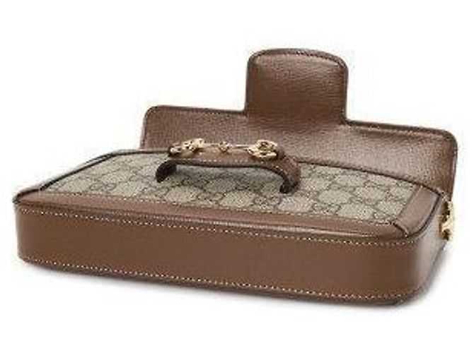 Gucci Borsa a spalla con catena Horsebit per donne Marrone - vista 3