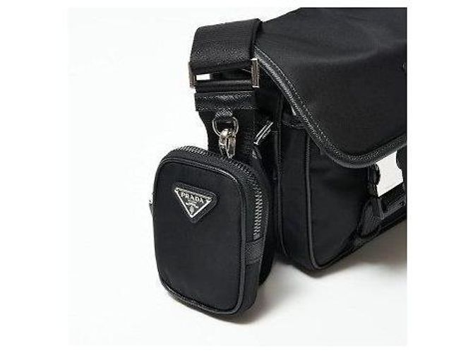 Prada Borsa a tracolla Rynylon nera Nero - vista 7