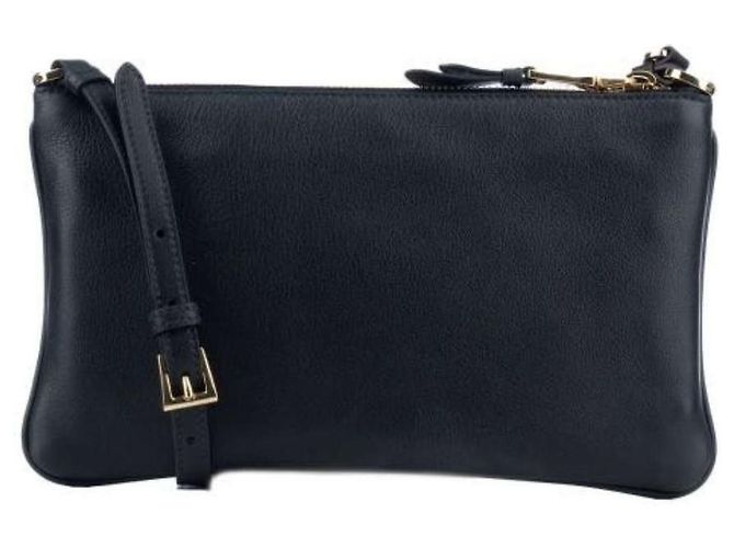 Prada Borsa a spalla in pelle nera con stampa: Nero - vista 5