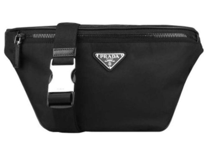 Prada Borsa a cintura in nylon Saffiano nera Nero - vista 2