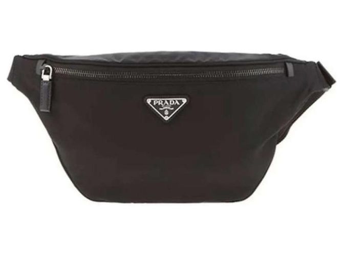 Prada Borsa a cintura in nylon Saffiano nera Nero - vista 3