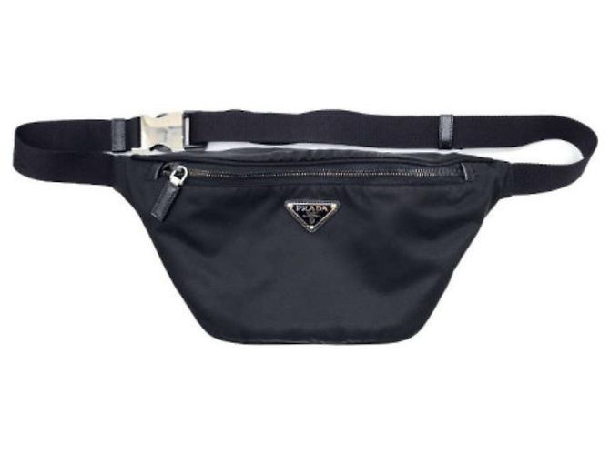 Prada Borsa a cintura in nylon Saffiano nera Nero - vista 8