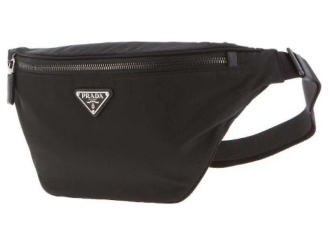 Prada Borsa a cintura in nylon Saffiano nera Nero - vista 9
