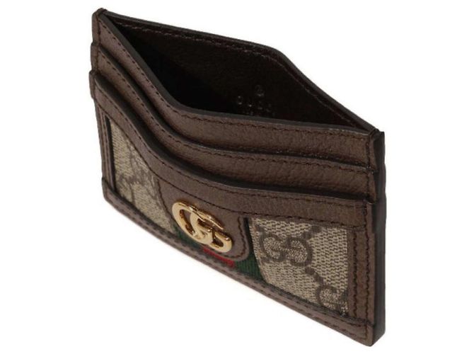Gucci Portafoglio per carte Ophidia GG Marrone - vista 5