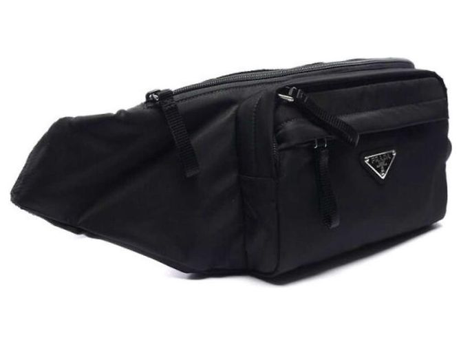 Prada Belt bag in nylon con logo triangolare nero - vista 4