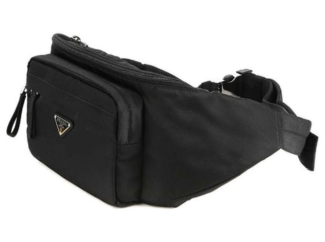 Prada Belt bag in nylon con logo triangolare nero - vista 6