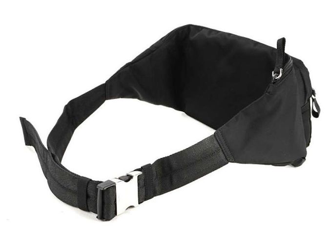Prada Belt bag in nylon con logo triangolare nero - vista 8
