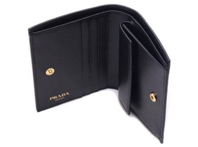 Prada Vitello Folding Wallet Black stamp: - view 7