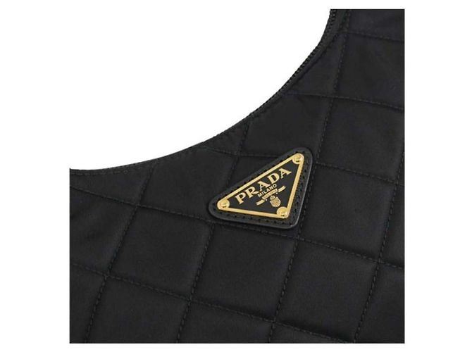 Prada Borsa hobo in nylon trapuntato nera Nero - vista 11