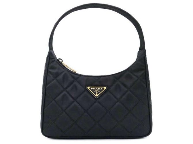 Prada Borsa hobo in nylon trapuntato nera Nero - vista 2