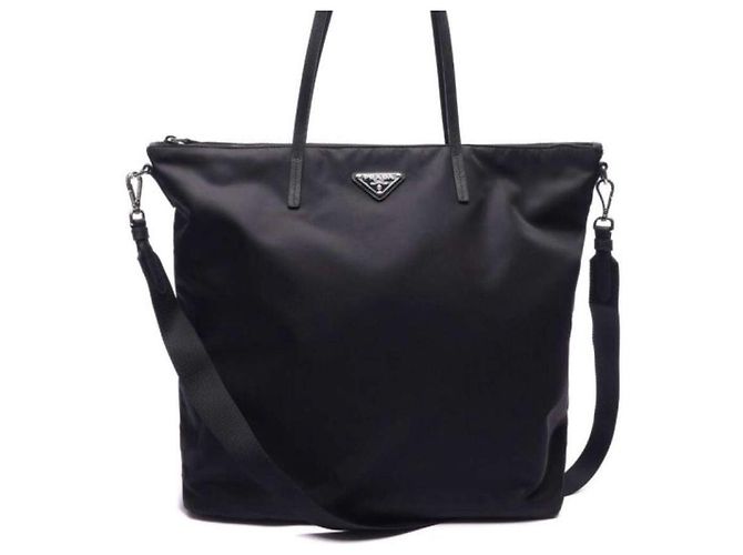 Prada Borsa a Spalla Pocono in Nylon Nero - vista 12