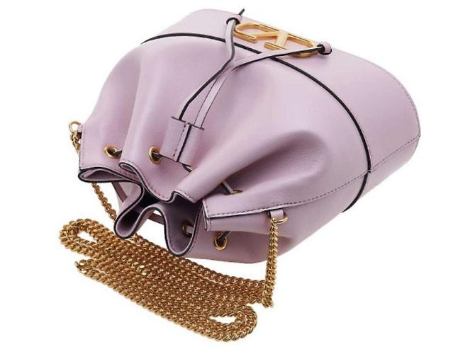 Valentino Borsa a secchiello con logo distintivo Porpora - vista 7