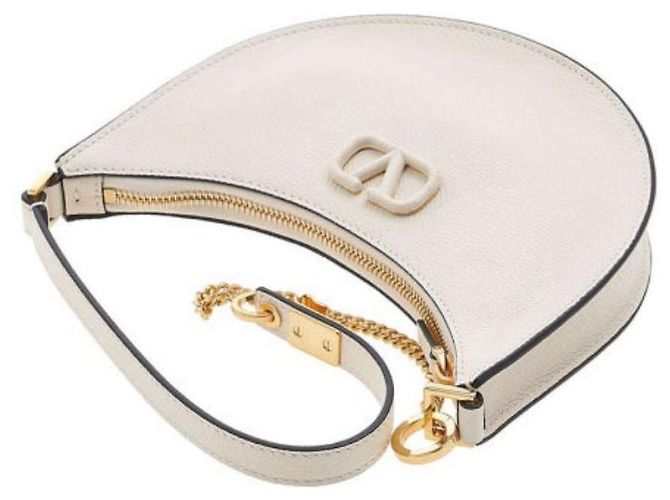 Valentino Bolso de Hombro Logo RQR Marfil Blanco - vista 8