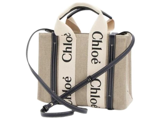 Chloé Borsa Tote Woody Piccola Blu Navy - vista 3