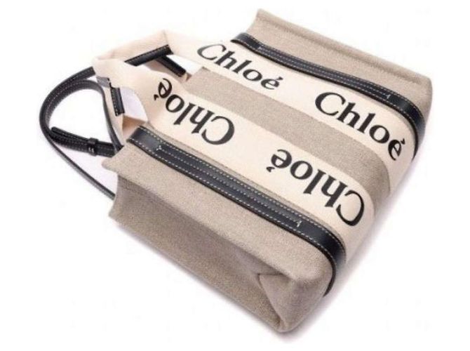 Chloé Borsa Tote Woody Piccola Blu Navy - vista 4