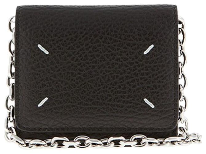 Maison Martin Margiela Mini borsa a tracolla con catena cucita nera Nero - vista 2