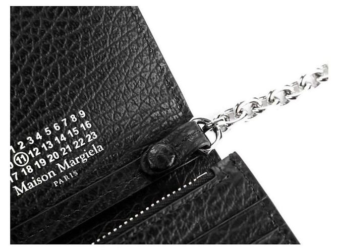 Maison Martin Margiela Mini borsa a tracolla con catena cucita nera Nero - vista 8