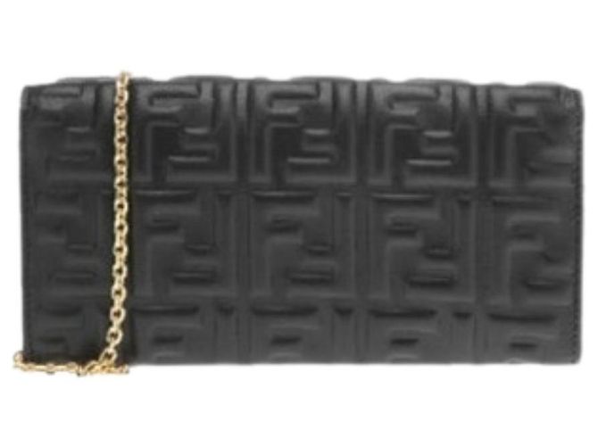 Fendi Borsa Baguette Catena Nera timbrata: AAJD Nero - vista 3