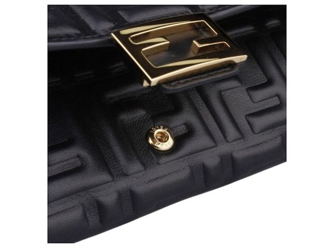 Fendi Borsa Baguette Catena Nera timbrata: AAJD Nero - vista 6