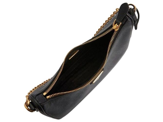 Prada Borsa a Spalla Logo Triangolo Riedizione Nera NZV Nero - vista 11