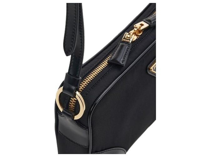 Prada Borsa a spalla piccola riedizione nera Nero - vista 7