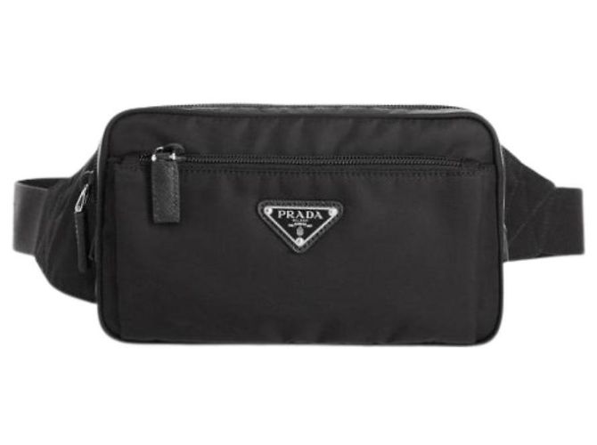 Prada Bolsa de cintura de nylon com logo triangular Preto - vista 2