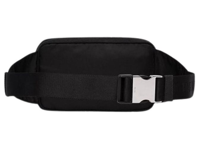 Prada Bolsa de cintura de nylon com logo triangular Preto - vista 3