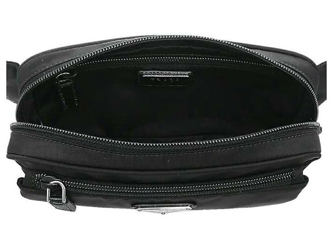 Prada Bolsa de cintura de nylon com logo triangular Preto - vista 6