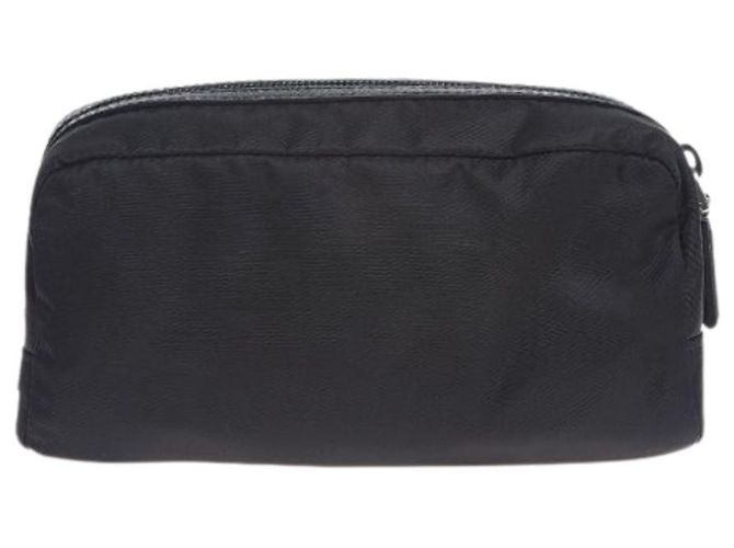 Prada Borsa Pouch in Saffiano Re-Nylon Nero - vista 11