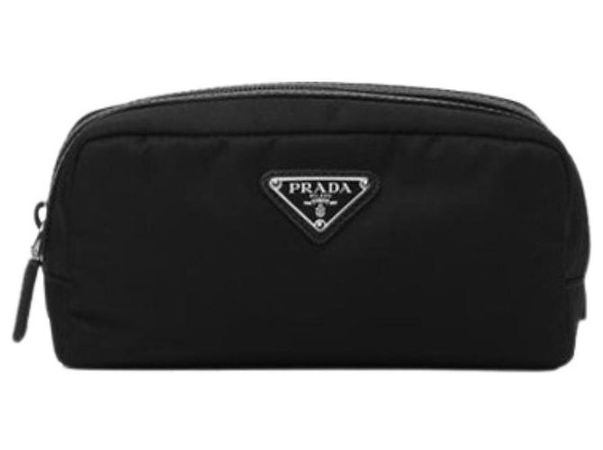 Prada Borsa Pouch in Saffiano Re-Nylon Nero - vista 2