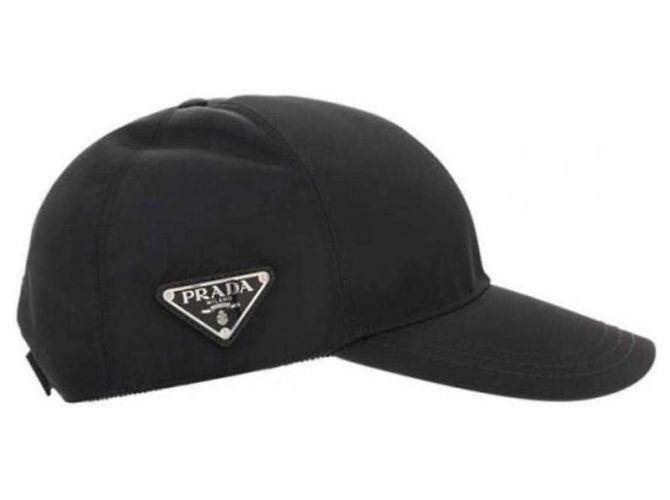 Prada Gorra de nylon con logo Negro - vista 6