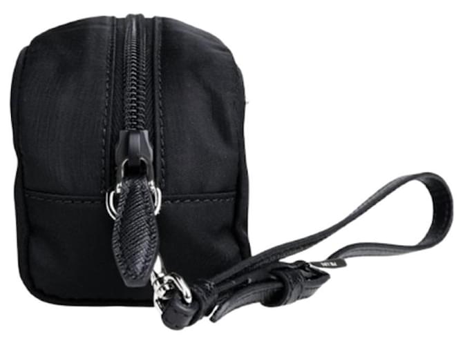Prada Bolsa de nylon com logo triangular Preto - vista 3