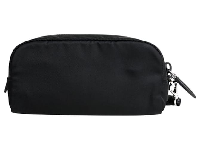 Prada Bolsa de nylon com logo triangular Preto - vista 4