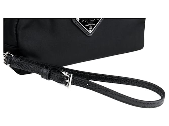 Prada Bolsa de nylon com logo triangular Preto - vista 5