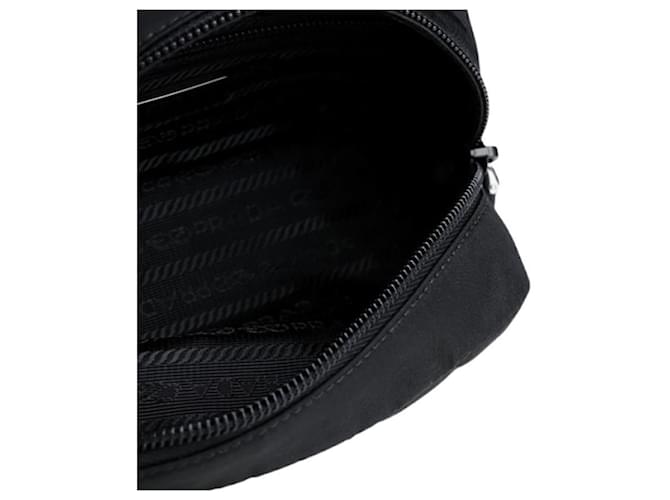 Prada Bolsa de nylon com logo triangular Preto - vista 6