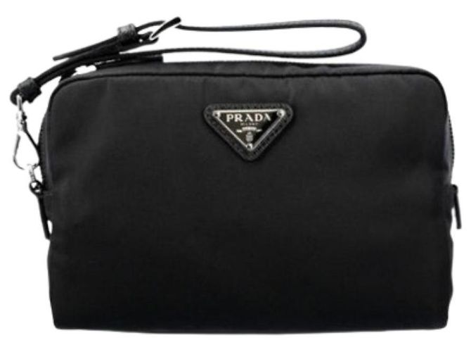Prada Pochette di bellezza in nylon nero - vista 2