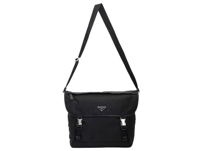 Prada Borsa a tracolla in nylon leggero Nero - vista 4