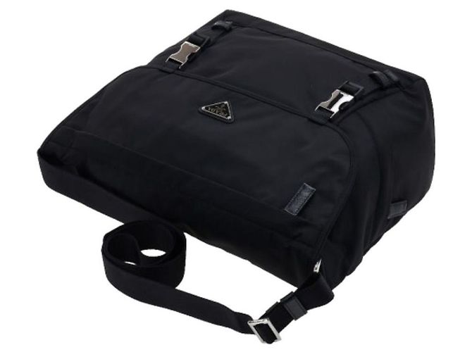 Prada Borsa a tracolla in nylon leggero Nero - vista 5