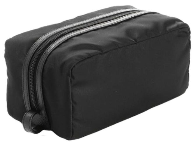 Prada Pochette Triangolo Logo in Nylon Rena Nero - vista 4