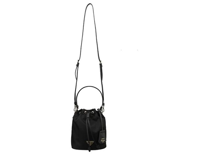 Prada Borsa mini tote in nylon nero - vista 6