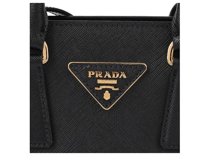 Prada Bolsa Tote Saffiano Preta com Logo Triangular Número do Produto: NZV Preto - vista 13