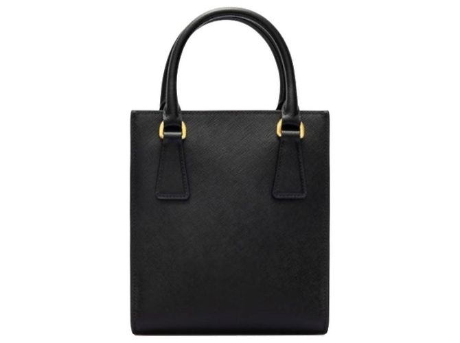 Prada Bolsa Tote Saffiano Preta com Logo Triangular Número do Produto: NZV Preto - vista 4