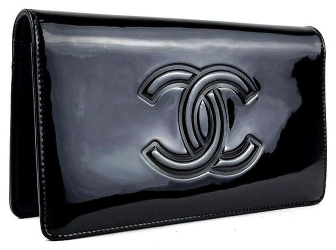 Chanel Camelia Makeup Palette Folded Wallet Long Wallet Black - view 10
