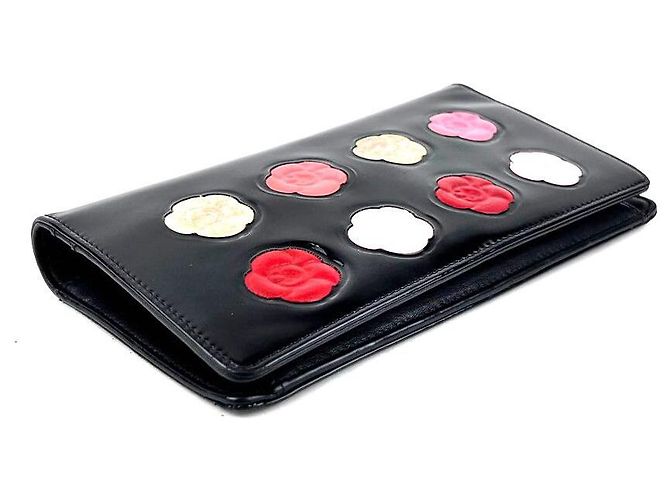 Chanel Camelia Makeup Palette Folded Wallet Long Wallet Black - view 2