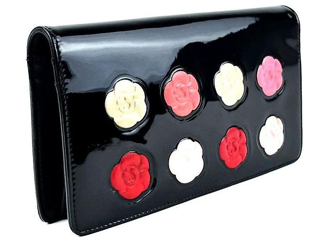 Chanel Camelia Makeup Palette Folded Wallet Long Wallet Black - view 4