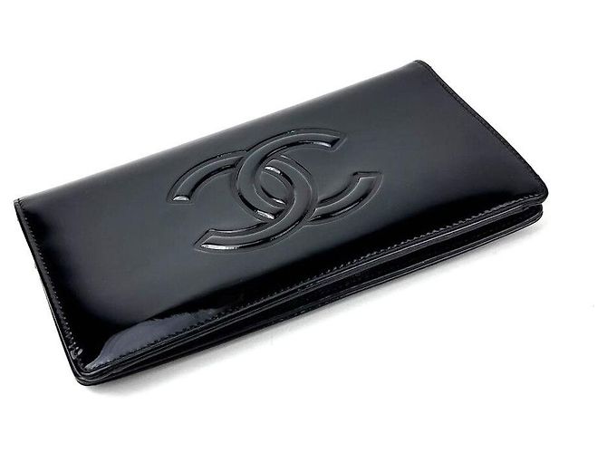 Chanel Camelia Makeup Palette Folded Wallet Long Wallet Black - view 7