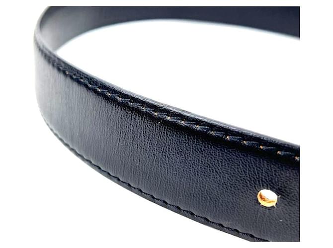 Céline Leder Gürtel mit Carriage-Logo Schwarz - Ansicht 6