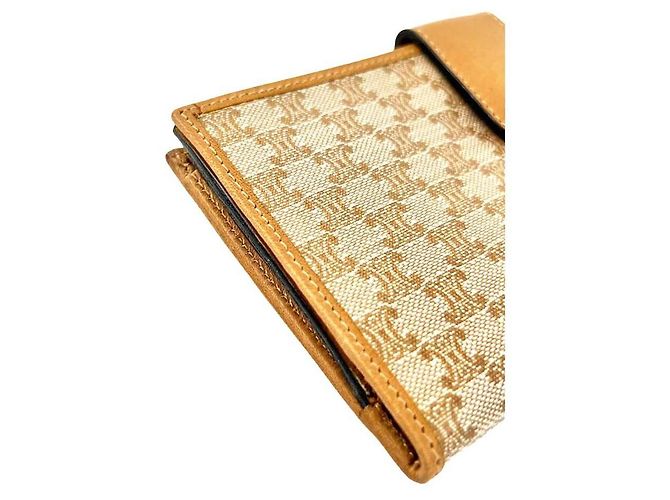 Céline Logo Vintage Beige Long Wallet Brown - view 7