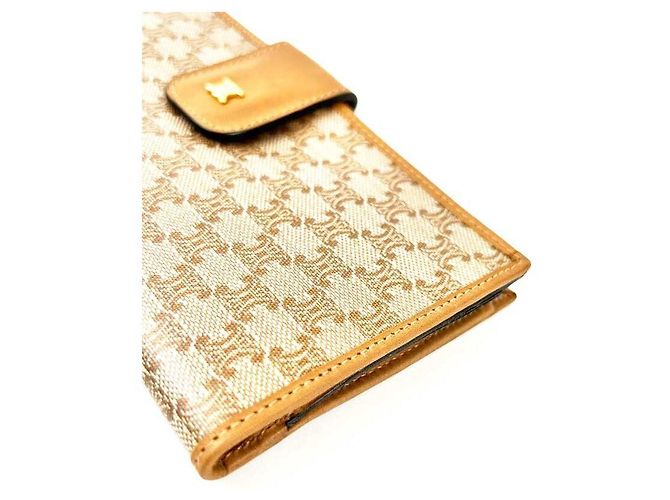 Céline Logo Vintage Beige Long Wallet Brown - view 9